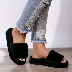 Platform Fuzzy Slippers